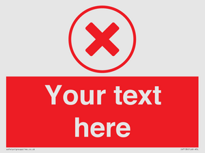 Custom red background, red cross in circle sign